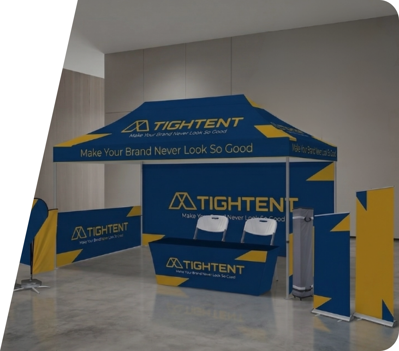 Tightent indoor event setup