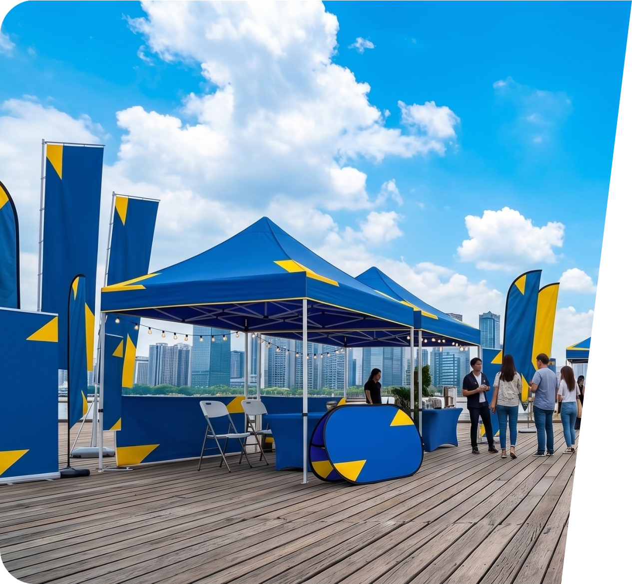 Tightent event setup during daytime